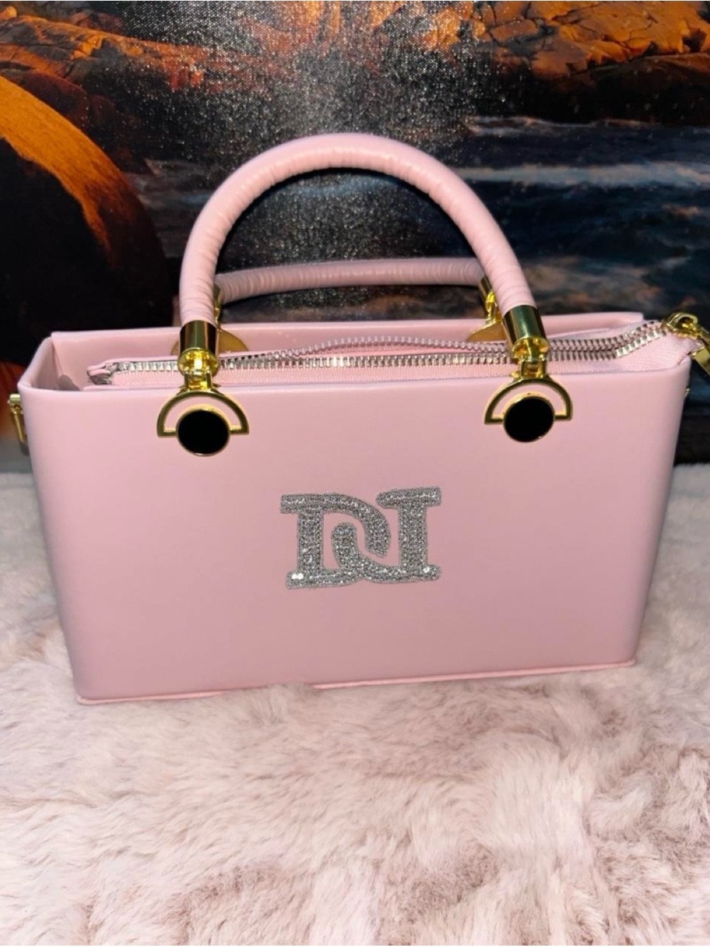 Pink Top-Handle Women's Satchel with Silver Logo Accent